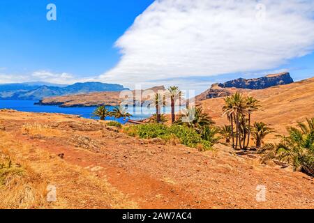 Cais di Sardinha, Baia d'Abra - Wanderweg am östlichsten Punkt Madeiras - Ponta de Sao Lourenco Stockfoto