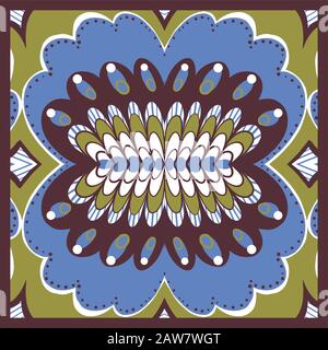 Abstrakter geometrischer Hintergrund mit Vektor, farbenfroher Doodle-Illustration, Textilmuster aus Stoff. Stock Vektor