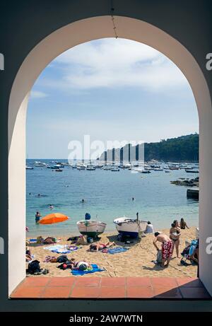 Calella de Palafrugell, Provinz Girona, Costa Brava, Katalonien, Spanien. Stockfoto