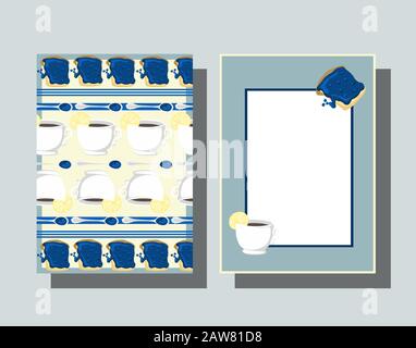 Setzen Sie Schablonendesign mit Früchten. Stock Vektor