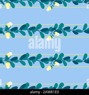 Muster von Zweigen mit Blättern. Für Stoff, Verpackungspapier, Hintergrund Stock Vektor