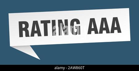 Bewertung aaa-Sprechblase. Bewertung aaa-Farbbandzeichen. Bewertung aaa-Banner Stock Vektor