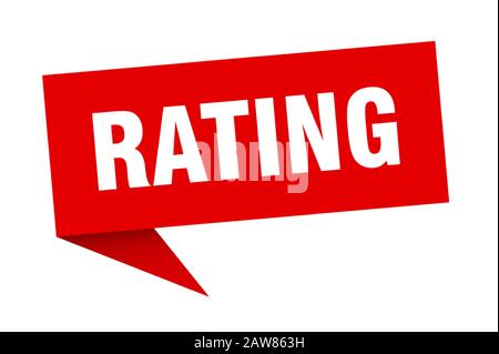 Bewertung Sprechblase. Rating-Ribbon-Zeichen. Rating-Banner Stock Vektor