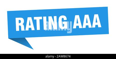 Bewertung aaa-Sprechblase. Bewertung aaa-Farbbandzeichen. Bewertung aaa-Banner Stock Vektor