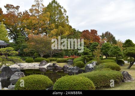 Ninomaru Garden auf dem Gelände der Burg Nijo in Kyoto Stockfoto