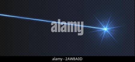 Blaue Laser Lichteffekt auf transparentem Hintergrund isoliert. Stock Vektor