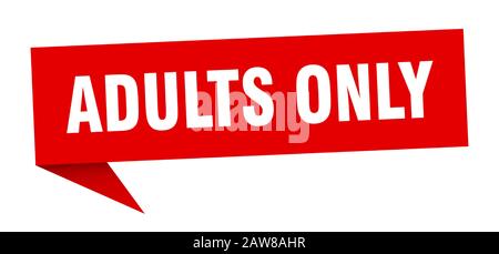 Sprechblase nur für Erwachsene. Nur Bandzeichen für Erwachsene. Banner nur für Erwachsene Stock Vektor