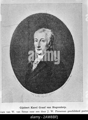 Porträt von Gijsbert Karel van Hogendorp (1762-1834) Anmerkung: Staatsmann. Waschen Sie die Rente 1787-95 von Rotterdam, dem Verfassungsdesigner Datum: {1940-1945} Schlüsselwörter: Geschichte, Porträts, Staatsmänner Name des zweiten Weltkriegs: Hohe Stadt, Gijsbert Karel van Stockfoto