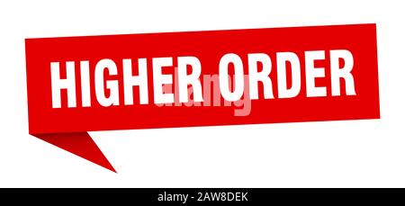 Sprechblase höherer Ordnung. Flachbandzeichen höherer Ordnung. Banner höherer Ordnung Stock Vektor