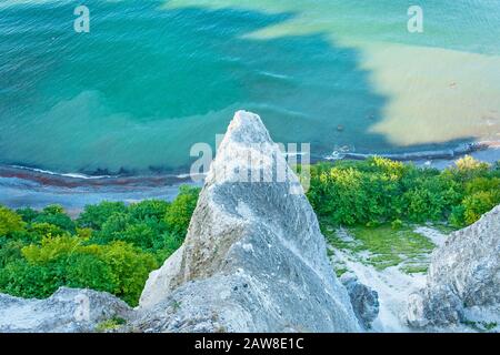 Blick vom Vicoria-Sicht, Klippe Küste in der Nähe von Koenigsstuhl, Insel Rügen Stockfoto