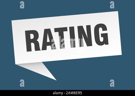 Bewertung Sprechblase. Rating-Ribbon-Zeichen. Rating-Banner Stock Vektor