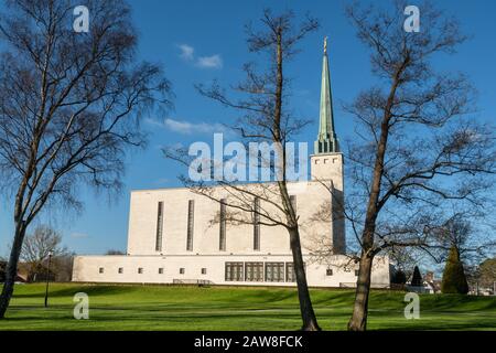 Mormon London England Temple, of The Church of Jesus Christus of Latter Day Heiligen (LDS Church) in der Nähe von Newchapel, Surrey, Großbritannien Stockfoto