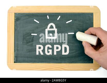 RGPD-Reglement und Schutz-Schwarzen Brett Stockfoto