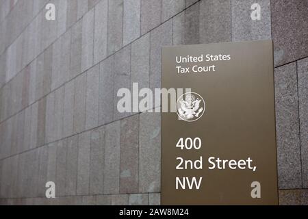 Außenansicht des United States Tax Court in Washington DC Stockfoto