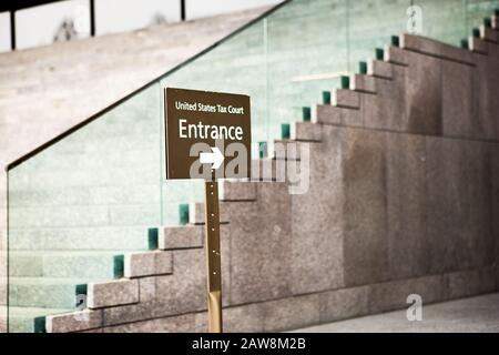 Außenansicht des United States Tax Court in Washington DC Stockfoto