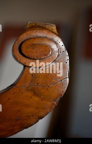 Holzwurm im Detail Holzmöbel Stockfoto