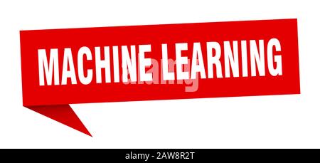 Machine Learning Speech Bubble. Machine Learning Ribbon-Zeichen. Machine Learning Banner Stock Vektor