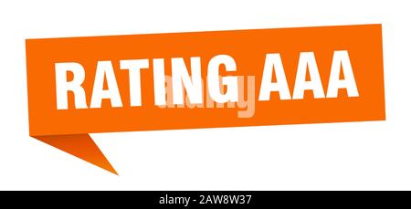 Bewertung aaa-Sprechblase. Bewertung aaa-Farbbandzeichen. Bewertung aaa-Banner Stock Vektor