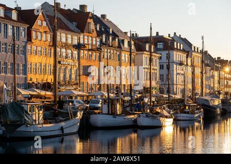 Berühmter Nyhavn in Kopenhagen, Dänemark Stockfoto