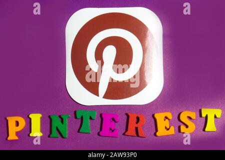 Los Angeles, Kalifornien, USA - 25. Januar 2020: Pinterest App-Logo, Illustrative Editorial Stockfoto