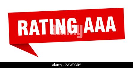 Bewertung aaa-Sprechblase. Bewertung aaa-Farbbandzeichen. Bewertung aaa-Banner Stock Vektor