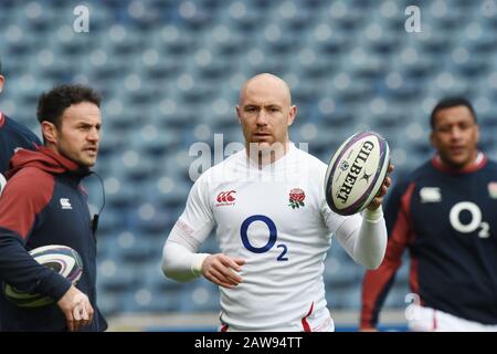 BT Murrayfield Stadium, Edinburgh, Schottland, Großbritannien. Februar 2020. England Training Session vor Guinness Six Nations Test vs. Scotland. England: Willi-Heinz (Gloucester Rugby). Kredit: Eric mccowat/Alamy Live News Stockfoto