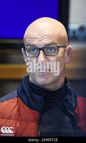 BT Murrayfield Stadium, Edinburgh, Schottland, Großbritannien. Februar 2020. Englands Verteidigungsminister John Mitchell Pressekonferenz vor dem Guinness Six Nations Test gegen Schottland. Kredit: Eric mccowat/Alamy Live News Stockfoto