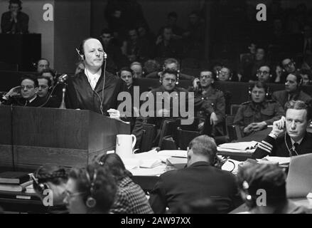 Prozess Nürnberg Datum: 4. Dezember 1945 Ort: Nürnberg Schlagwörter: Kriegsverbrecher, Prozesse, Fall-WWII Stockfoto