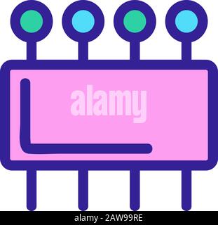 Symbolvektor für Nadeln festlegen. Isolierte Darstellung des Kontursymbols Stock Vektor