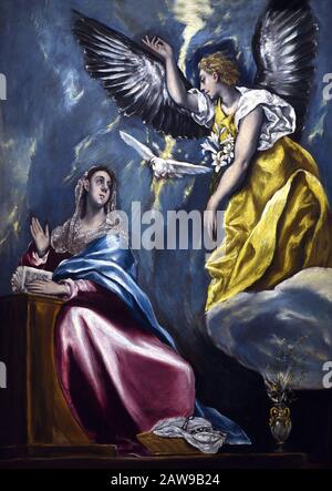 Die Ankündigung 1600-1605 El Greco (Domenikos Theotokópoulos) 1541-1614, 17., Jahrhundert, Spanien, Spanisch, Griechisch, Griechenland. Stockfoto