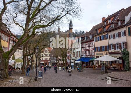 Weinheim, Deutschland - 2. Februar 2014: In der Weinheimer Innenstadt Stockfoto