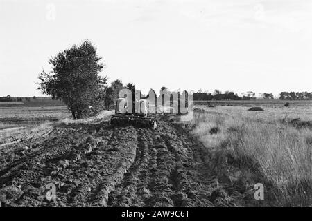 Landgut Junne Anmerkung: Das Weilergelände Junne war von 1872 bis 1932 im Besitz der Familie Lüps. Danach fiel das gut in die Hände von M. Baron Bentinck für Buck Horst aus Beerze. Nach dem Tod von Frau Bentinck am 29. Juni 1938 verkaufte das gut für 400.000 Gulden Versicherung Amstleven, den heutigen Delta Lloyd. Anno 2014, das Anwesen noch immer im Besitz von Delta Lloyd. Vor dem zweiten Weltkrieg befand sich in Junne ein Arbeitslosen-Hilfslager, in dem das gut der Versicherung mit staatlicher Unterstützung und unter der Führung der niederländischen Heidemaatschappij arbeitslose Arbeitskräfte Bergbauaktivitäten ausüben musste Stockfoto