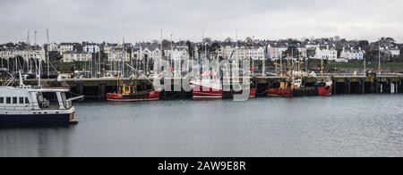 Fisging-Boote in Bangor Harbor festgemacht Stockfoto