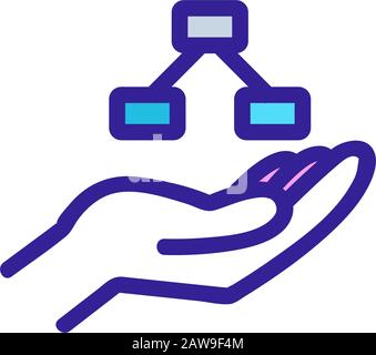 Symbolvektor der Handhierarchie. Isolierte Darstellung des Kontursymbols Stock Vektor