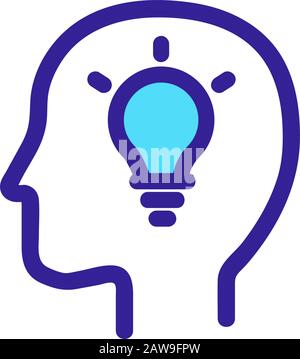 Kopf Idee Icon Vektor. Isolierte Darstellung des Kontursymbols Stock Vektor
