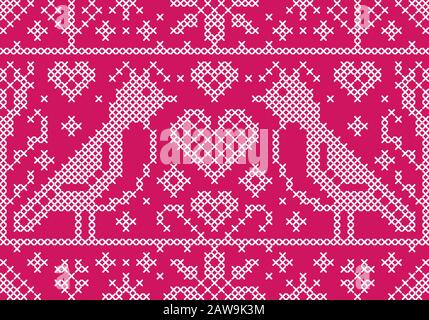 Stickmuster mit Kreuzstich Stock Vektor