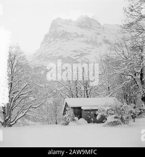 Königsbesuch in Grindelwald, Bilder von Grindelwald Datum: 31. Dezember 1953 Standort: Grindelwald Schlüsselwörter: Landschaften Stockfoto