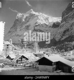 Königsbesuch in Grindelwald, Bilder von Grindelwald Datum: 31. Dezember 1953 Standort: Grindelwald Schlüsselwörter: Landschaften Stockfoto