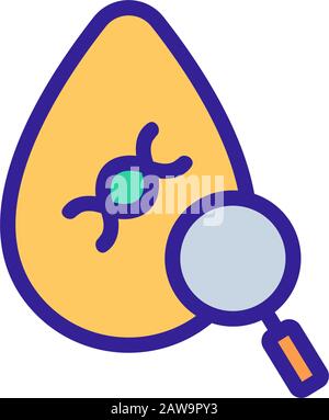 Symbolvektor für DNA-Untersuchungen. Isolierte Darstellung des Kontursymbols Stock Vektor