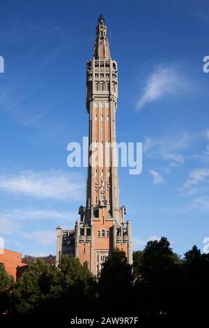 Der Turm des Rathauses von Lille, Frankreich Stockfoto