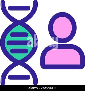 DNA-Icon-Vektor für Menschen. Isolierte Darstellung des Kontursymbols Stock Vektor