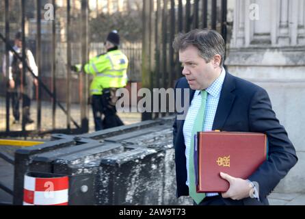 Edward Argar MP (Con: Charnwood) verlässt das Parlament, Februar 2020 Stockfoto