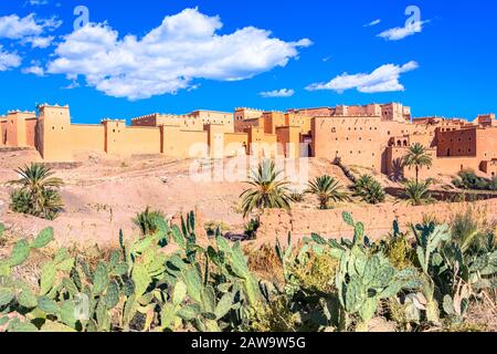 Taourirt Kasbah - Traditionelle marokkanische Tonfestung in der Stadt Ouarzazate, Marokko. Stockfoto