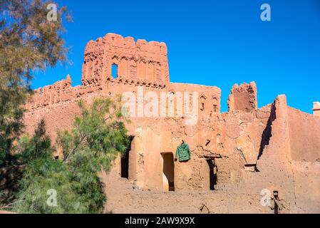 Taourirt Kasbah - Traditionelle marokkanische Tonfestung in der Stadt Ouarzazate, Marokko. Stockfoto