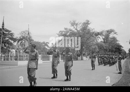 Festlichkeiten beim Transfer und Abzug britischer Truppen von der Indonesien-Parade britischer Indianer Anmerkung: Maharattas Datum: 22. November 1946 Ort: Batavia, Indonesien, Jakarta, Niederländisch-Ostindien Stockfoto