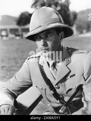 Gary COOPER Portrait als LT. Alan McGregor im LEBEN EINES BENGALISCHEN LANCER Regisseurs Henry HATHAWAY aus dem Jahr 1935, vorgeschlagen durch den Roman von Francis Yeats - Brown Paramount Pictures Stockfoto