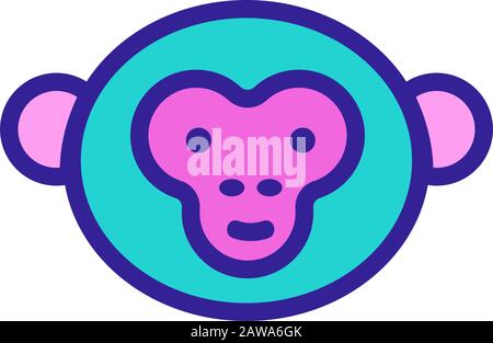 Vektor der Affen-Ikone. Isolierte Darstellung des Kontursymbols Stock Vektor