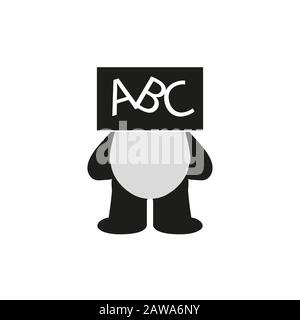 Zurück zur Schule. Süße Panda-Bärenfigur studiert, liest, geht zur Schule. Vektorsatz EPS 10 Stock Vektor