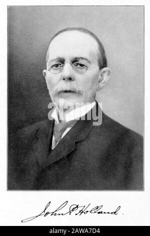 John PHILIP HOLLAND (1844-1914) irischer Ingenieur, der das erste U-Boot entwickelte, das offiziell von der US Navy und dem ersten U-Boot der Royal Navy in Auftrag gegeben wurde. Stockfoto