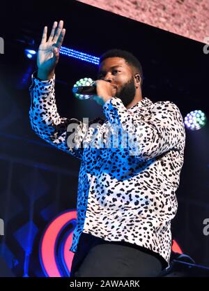Washington, DC, USA - 16. DEZEMBER 2019: Khalid im HEISSEN iHeartRadio Jingle Ball der 99.5 in der Capitol One Arena. Stockfoto